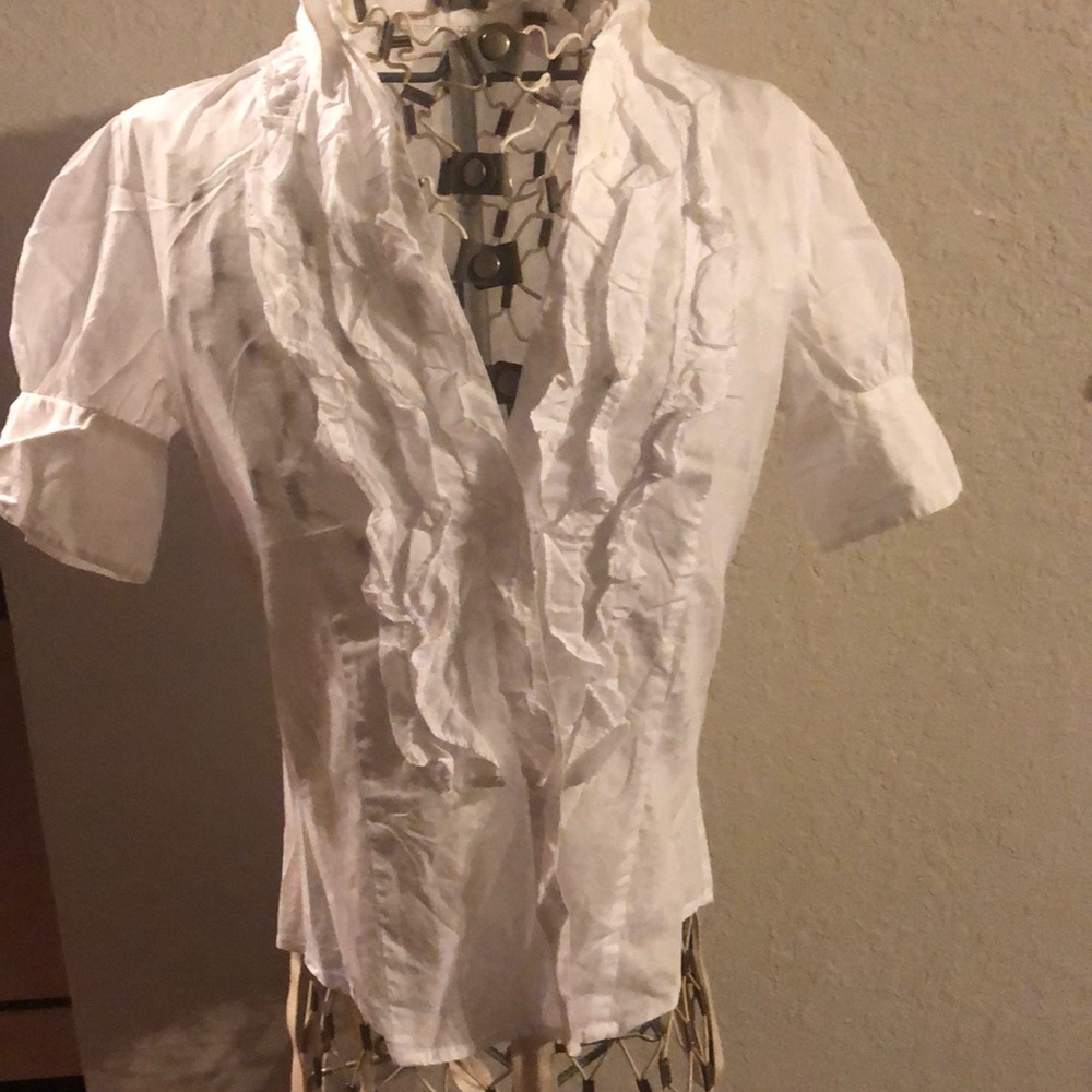 🌼NWOT Agua white cotton shirt with ruffles🌼